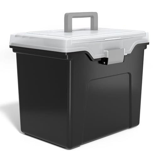 Staples File Folder Tote, Portable Filing Box for Letter Size Hanging Files - color: Black, size: 1 Pack, style: Portable