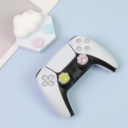 Glitter Cat Paw Switch 2 Joycon Thumb Grips Caps, 4 PCS Cute Kawaii 3D Silicone Analog Thumbstick Button Cover for PS5/PS4, Xbox Series X/S, Xbox One, Switch PRO Controller Joystick Caps - color: Multicolor Paw for NS2