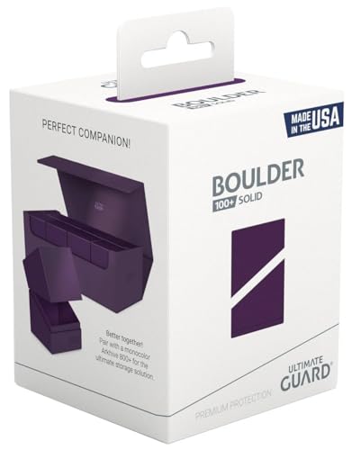 Ultimate Guard Boulder Solid 100+, Deck Case for 100 Double-Sleeved TCG Cards, Purple, Secure & Durable Storage for Trading Card Games, No Transparency - color: Purple