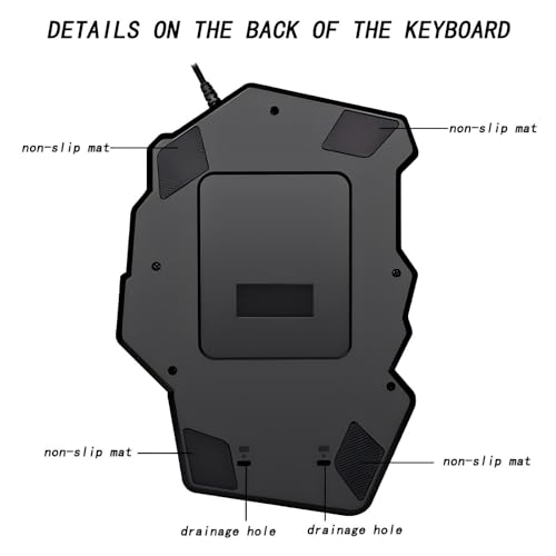 RGB One Handed Keyboard, Wired Gaming Backlit 35 Keys, Mini Portable Keyboard for PS4 Xbox PC, 8 Lightning Modes
