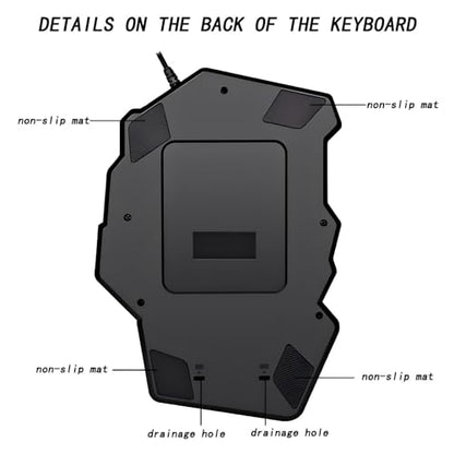 RGB One Handed Keyboard, Wired Gaming Backlit 35 Keys, Mini Portable Keyboard for PS4 Xbox PC, 8 Lightning Modes