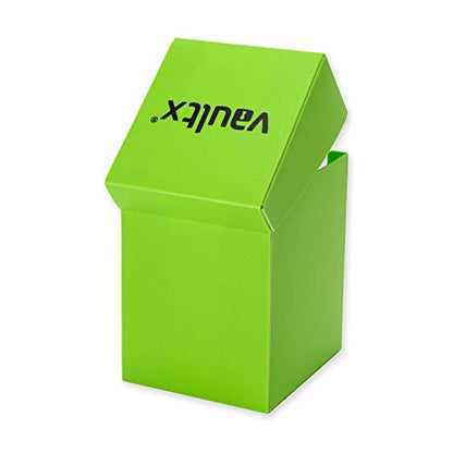 Vault X Large Standard Deck Box with 150 Black Sleeves, fits 100+ Sleeved Trading Cards (Green) - color: Green