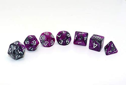 DND Dice RPG Polyhedral Dice Set for Dungeon and Dragons MTG Role Playing Games Dice Set(Purple & Silver) - color: Silver Mix Purple