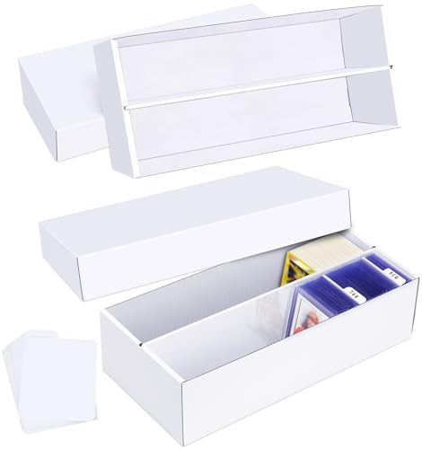 Trading Card Storage Box 2 Pack–1600 Count Cardboard Organizer with Dividers for MTG, TCG, Sports, Toploader - color: 2 PACK