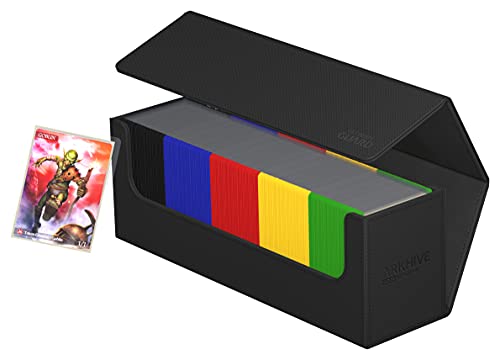 Ultimate Guard Arkhive 400+, Deck Case for 400 Double-Sleeved TCG Cards, Black, Compatible with Boulders, Magnetic Closure & Microfiber Inner Lining - color: Black, size: 400+