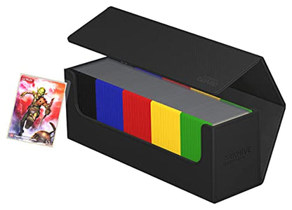 Ultimate Guard Arkhive 400+, Deck Case for 400 Double-Sleeved TCG Cards, Black, Compatible with Boulders, Magnetic Closure & Microfiber Inner Lining - color: Black, size: 400+