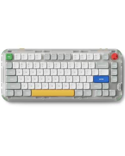 nuphy Kick75 Wireless Low Profile Mechanical Keyboard with Volume Knob,75% Hot Swappable Gaming Keyboard,80 Keys RGB Backlit with PBT Keycaps, Support BT/2.4G/USB-C (Red Nano Switch) - size: Red nano Switch