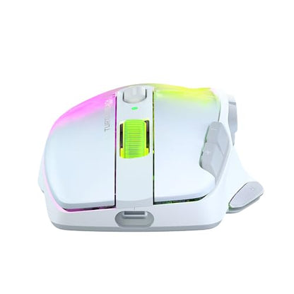 Turtle Beach Kone XP Air Wireless RGB Gaming Mouse for PC | 19K DPI Sensor, Rechargeable 100-Hr Battery, Charging Dock, 29 Programmable Inputs, Ergonomic, Bluetooth, 4D Wheel, White - color: White