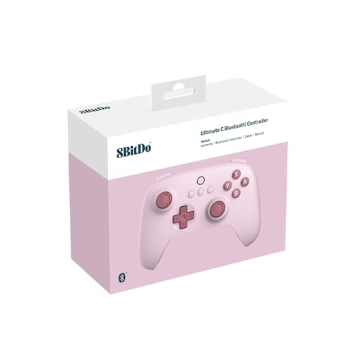 8Bitdo Ultimate C Bluetooth Controller for Switch with 6-axis Motion Control and Rumble Vibration (Pink) - color: Pink, style: Controller