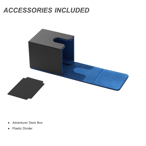 Mage Tech Adventurer [Apprentice] Modular Deck Box - Holds 99 Double-Sleeved Cards - Ultra-Rugged, Expandable Design - MTG PTCG LOR OPCG & More - Black/Blue - color: 2. Enigma (Black/Blue), style: 1. Apprentice