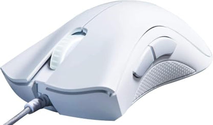Razer DeathAdder Essential Gaming Mouse: 6400 DPI Optical Sensor - 5 Programmable Buttons - Mechanical Switches - Rubber Side Grips - Mercury White,(Pack of 10) - color: Mercury White, size: 1 Count (Pack of 10)
