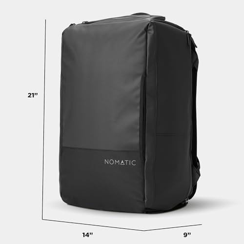 NOMATIC 40L Travel Bag- Convertible Duffel/Backpack, Carry-on Size, Everyday Use Laptop Bag, TSA Compliant - color: Black