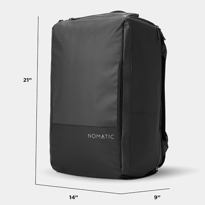 NOMATIC 40L Travel Bag- Convertible Duffel/Backpack, Carry-on Size, Everyday Use Laptop Bag, TSA Compliant - color: Black