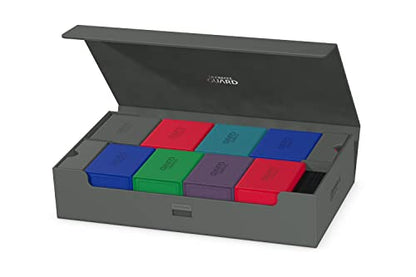 Ultimate Guard Omnihive 1000+, Deck Case for 1000 Double-Sleeved TCG Cards + 2 removable Trays, Grey, Magnetic Closure & Microfiber Inner Lining - color: Grey