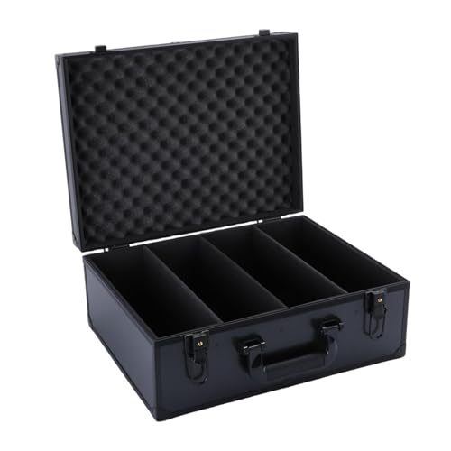 Card Storage Box Aluminum Storage Box for Valuable Card Collection Trading Card Organizer Aluminum Box Organizer for, 4 Compartments
