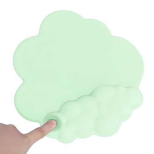 Cloud Mouse Pad with Wrist Rest Support, Ergonomic Gaming Mouse Pad Pain Relief, Portable Comfortable Mousepad Non-Slip Base Easy Cleaning, Back to School Accessories for Computer, PC, Office, Home - color: Mouse Pad-green