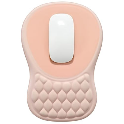 EooCoo Massage Ergonomic Mouse Pad with Dual-Slope Design Wrist Rest | Carpal Tunnel Relief, Memory Foam Wrist Rest, Non-Slip PU Base, Office Desk Accessories - color: Pink