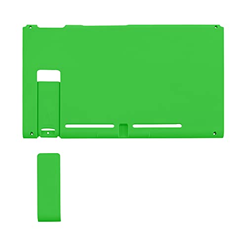 eXtremeRate Soft Touch Grip Green Console Back Plate DIY Replacement Housing Shell Case for Nintendo Switch Console with Kickstand – JoyCon Shell NOT Included - color: Green