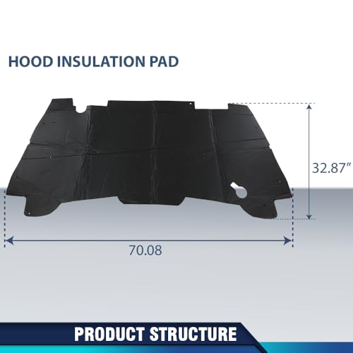 PIT66 Under Hood Insulation Pad Compatible with Dodge Ram 1500 1994 1995 1996 1997 1998 1999 2000 2001(Not Fit Durango Or Dakota, Not Fit for Diesel) - style: 1994-2001 Dodge Ram 1500