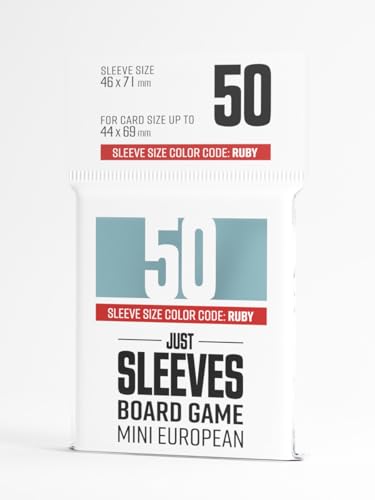 Gamegenic Just Sleeves - Mini European (50 Pack), 44×67 mm Card Sleeves | Cost-Effective Protection Compatible with Prime Ruby Size, Entry-Level Clear Sleeves for Board Games, TCGs and LCGs