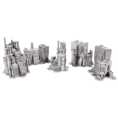 Tabletop Terrain 6mm Sci-Fi Cityscape Bundle 3 with Hexes for Miniatures Games Such as Epic Battletech Adeptus Titanicus (Bundle 3 with Hexes) - size: Bundle 3 with Hexes