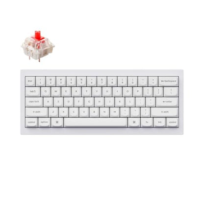 Keychron Q4 Wired Custom Mechanical Keyboard, QMK/VIA Programmable Macro, Full Aluminum, Hot-Swappable Gateron G Pro Red Switch, 60% Layout Double Gasket Compatible with Mac and Windows - White - color: White (Gateron G Pro Red Switch)