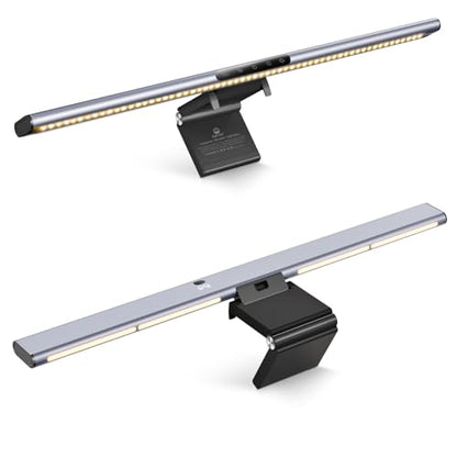 Syrinx 16.7" Monitor Light Bar, No Screen Glare USB LED Screen Lamp | 1200LM Eye Care Light, Touch & Gesture Control, Stepless Dimming, Compatible with Flat & Curved Monitors for Home Office - style: Minimalist