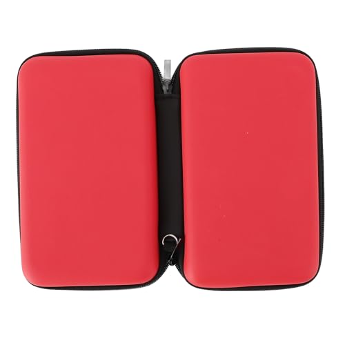 LICAEVEY Hard Shell Carrying Case for New 3DS XL/2DS XL - Travel Protective Storage with 8 Game Cartridge Slots & Water Proof PU Exterior (Red) - color: Red