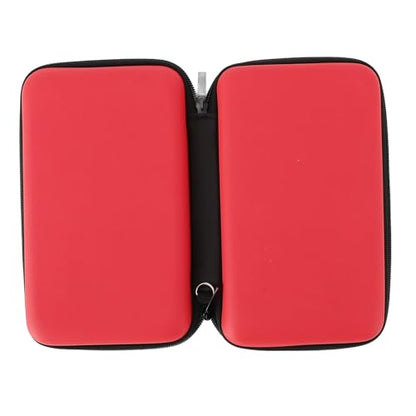 LICAEVEY Hard Shell Carrying Case for New 3DS XL/2DS XL - Travel Protective Storage with 8 Game Cartridge Slots & Water Proof PU Exterior (Red) - color: Red