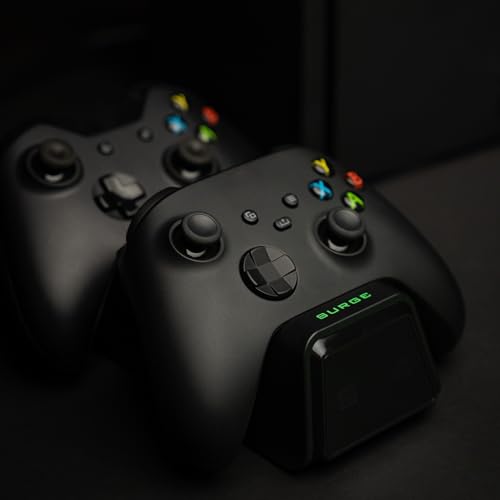 Xbox Controller Charger For Xbox Series X|S and Xbox One Controllers - Surge ChargeDock, Dual Controller Charge Station, Contact Charging, Fast Charging, LED Indicator Light