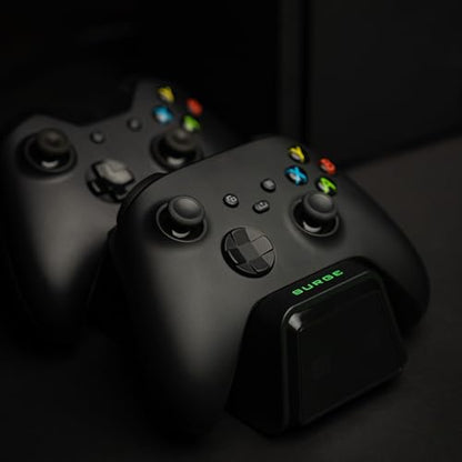 Xbox Controller Charger For Xbox Series X|S and Xbox One Controllers - Surge ChargeDock, Dual Controller Charge Station, Contact Charging, Fast Charging, LED Indicator Light