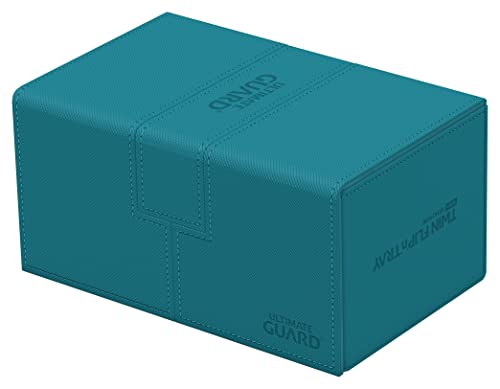 Ultimate Guard Twin Flip'n'Tray 160+, Deck Case for 160 Double-Sleeved TCG Cards + Dice Tray, Petrol, Independent Magnetic Closure & Microfiber Inner Lining - color: Petrol, size: 160+
