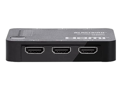 Monoprice 4K 5x1 HDMI 2.0 Switch - 4K@60Hz, Dolby Vision, HDR, HDR10, Hybrid Log-Gamma, 18Gbps, HDCP 2.2, HDMI 2.0, USB Powered, with IR Remote Control - Blackbird Series
