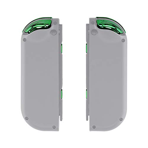 eXtremeRate DIY Full Set Buttons for Nintendo Switch & Switch OLED, Chrome Green Glossy Replacement Buttons for JoyCon, ABXY Direction Keys SR SL L R ZR ZL + - Home Capture Trigger Buttons Springs - color: Chrome Green