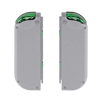 eXtremeRate DIY Full Set Buttons for Nintendo Switch & Switch OLED, Chrome Green Glossy Replacement Buttons for JoyCon, ABXY Direction Keys SR SL L R ZR ZL + - Home Capture Trigger Buttons Springs - color: Chrome Green