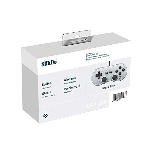 8Bitdo Sn30 Pro USB Wired Gamepad for Switch, Windows & Raspberry Pi(Gray Edition) - color: Gray Edition