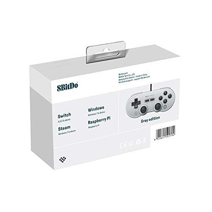 8Bitdo Sn30 Pro USB Wired Gamepad for Switch, Windows & Raspberry Pi(Gray Edition) - color: Gray Edition