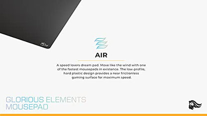 GLORIOUS Elements Air Mousepad - XL Hard and Ultra Thin Polycarbonate Flexible Surface Large Gaming Mouse Pad 15"X17" Extended Hard Mousepad (Helios) (GLO-MP-ELEM-AIR) - color: Air