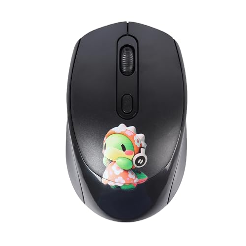 2.4GHz Wireless Mouse Cute Cartoon Computer Mouse DPI Adjustable Small Cordless Mouse Kids Mouse Silent Click USB Mouse for Laptop Computer Kids Gifts (Black) - color: Black