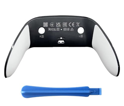 Replacement Back Shell Cover Trim for DualSense Edge Controller Compatible with PS5 DSE- Clip-On Housing with OEM-Spec Soft Rubber Grip, Fixes Yellowing & Peeling (White) - color: White