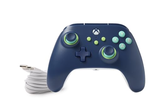 PowerA Wired Controller for Xbox Series X|S - Mariner Blue, gamepad, video game/gaming controller, works with Xbox One, Officially Licensed - style: Marine Blue