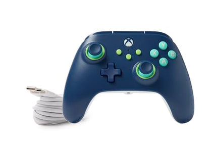 PowerA Wired Controller for Xbox Series X|S - Mariner Blue, gamepad, video game/gaming controller, works with Xbox One, Officially Licensed - style: Marine Blue