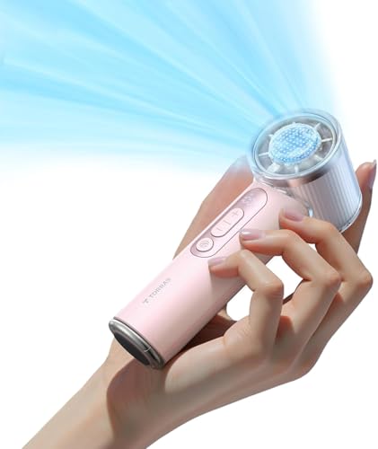 TORRAS COOLiFY iva Handheld Fan with Ice Cooler, [Chill by 50°F], 0-100 Adjustable Speed, Super Mini Powerful Portable Fan 4900mAh Rechargeable, Hand Fans, Gifts for Women, Pink - color: Pure Pink