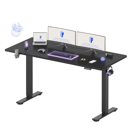 FLEXISPOT 71x32 Inch Electric Large Standing Desk for Home & Office, Spacious Splice Board Desk with Cable Management & Organizer, Cup Holder & Hook, Black - color: Black, size: 71"x32"