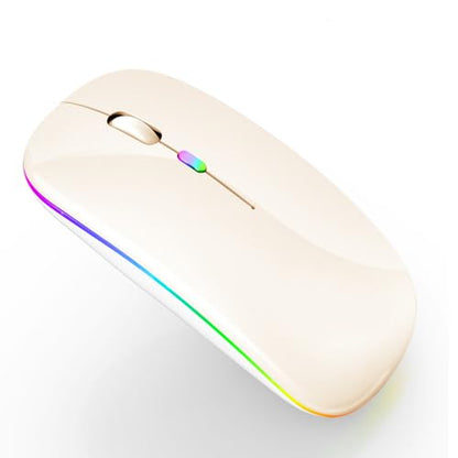 PEIBO Bluetooth Wireless Mouse for Laptop mac MacBook ipad MacBook air MacBook pro pc Desktop Computer Windows Chromebook Notebook (Cream White) - color: Cream white