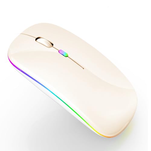 PEIBO Bluetooth Wireless Mouse for Laptop mac MacBook ipad MacBook air MacBook pro pc Desktop Computer Windows Chromebook Notebook (Cream White) - color: Cream white
