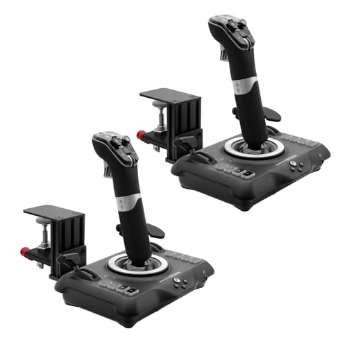 HUYE Steel Clamp-on Flight Stick Desk Mount Bracket Designed for Turtle Beach VelocityOne Flightstick & Logitech G Extreme 3D Pro Joystick, Adjustable Desk Mount (Flight Stick Not Included) - 2 Pack - color: 2 Pack
