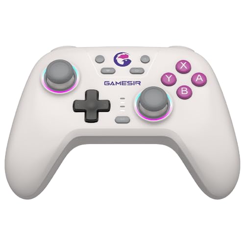 GameSir Nova Wireless Controller, Hall Effect Sticks, Dual RGB Circles, 1200mAh Battery, for Switch, PC, iOS, Android (Retro White) - color: Retro White