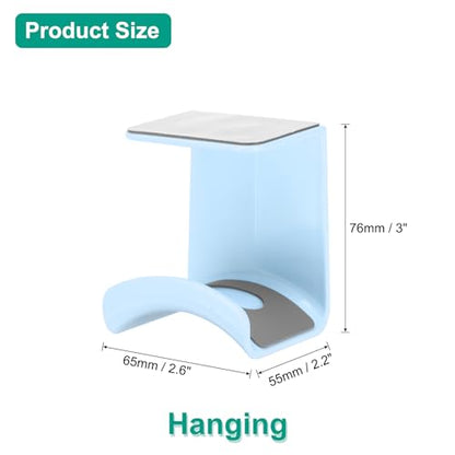 uxcell Headphone Stand, 1 Pcs ABS Headset Holder Adhesive Headphone Holder Hook Mount Headphone Hanger Hook Under Desk for Gaming Headphones Earphones Cables, Blue(Hanging) - color: Blue