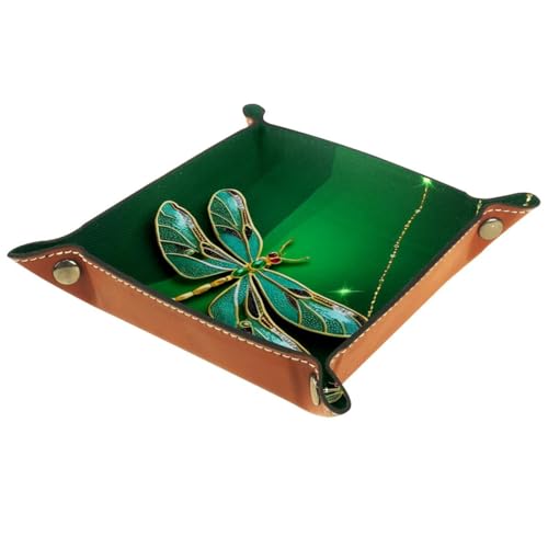 Green Dragonfly Dice Tray Dice Rolling Tray Folding Dice Holder for Dice Games, Like RPG, DND and Other Table Games - color: Multi 11